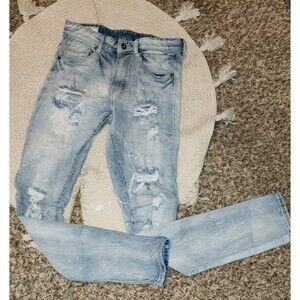 Smoke Rise Stacked  Jeans Mens Size 30/34 Distressed Skinny